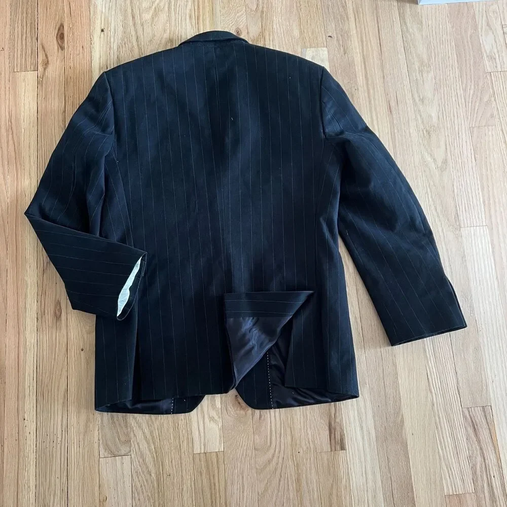 Banana Republic Cotton black pin striped  Blazer Jacket sports coat business 38S